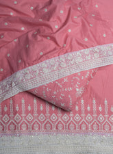 Pure Cotton Cambric Light Mauve Color Unstitched  Suit Set.